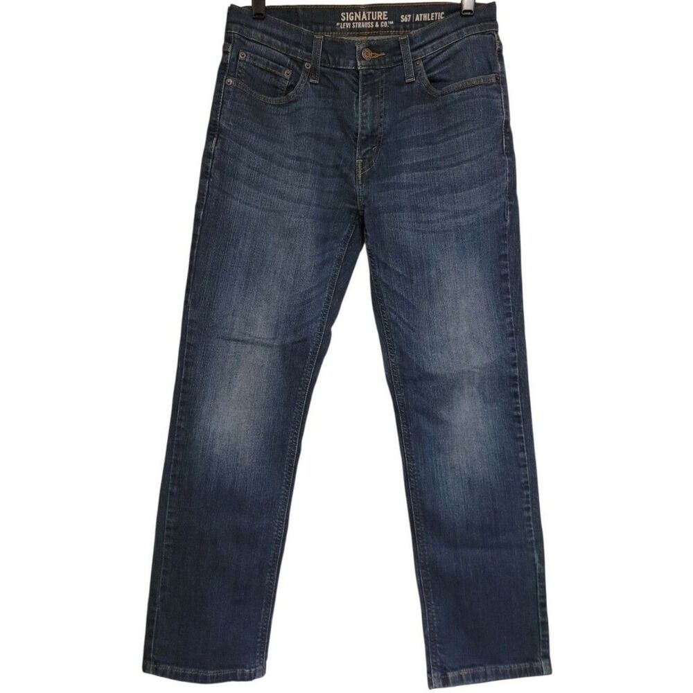 Signature by Levi Strauss S67 Athletic Jeans Mens 30 x 30 Darker Wash